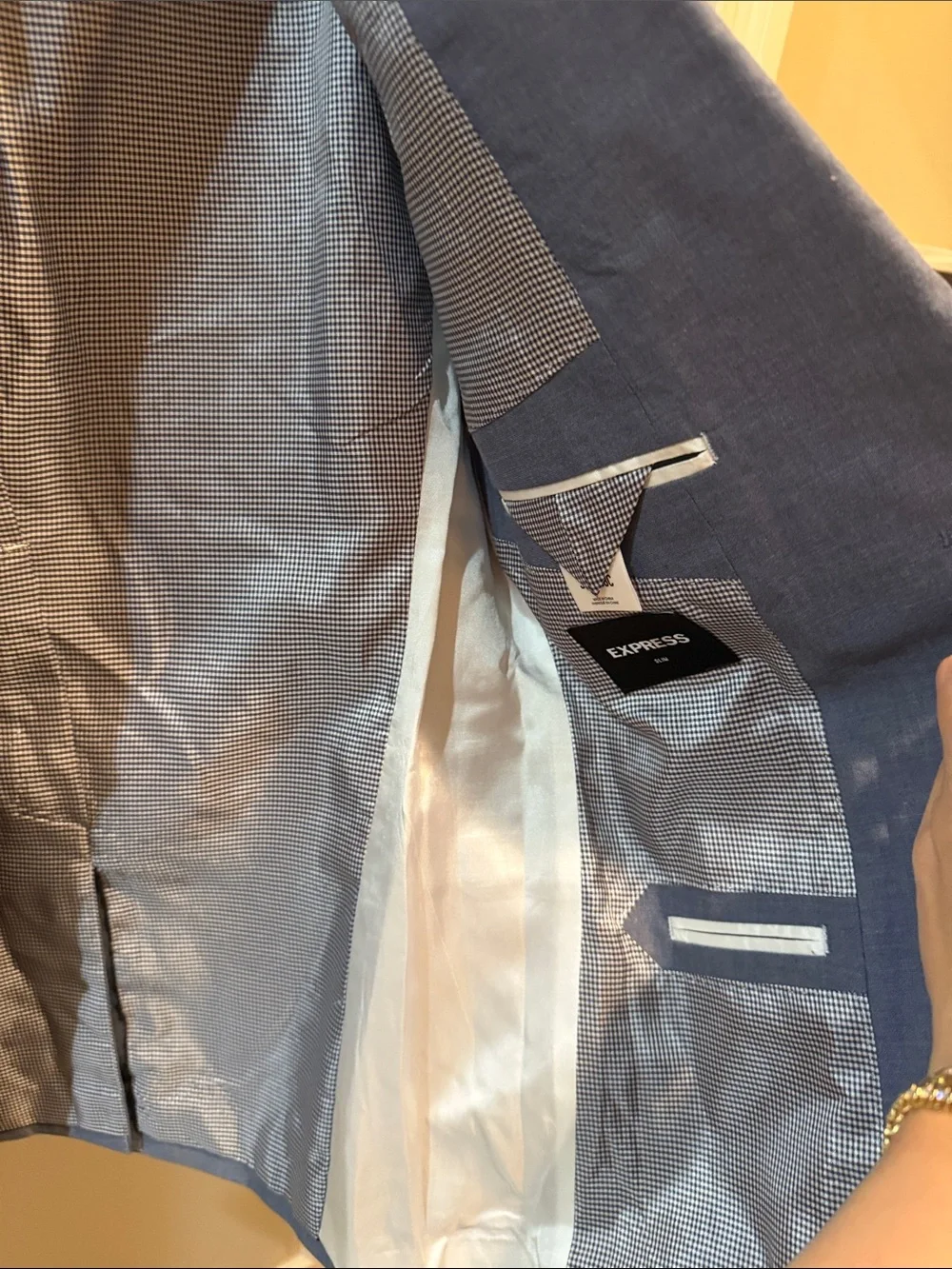 Express Light Blue Men's Two-Piece Suit Jacket & Pants